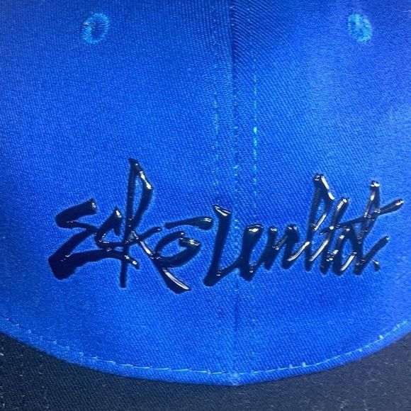 Ecko Unltd 72 Puff Paint Flat Brim Baseball Cap Hat Large Fitted - Picture 2 of 11